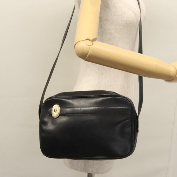Christian Dior Shoulder Bag Leather Black Gold Auth bs21873 - Picture 12 of 14
